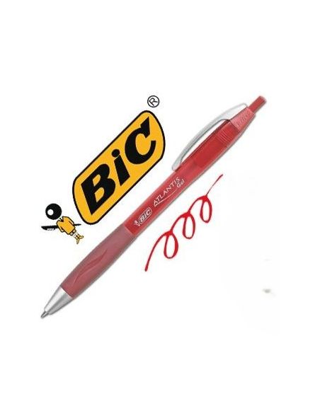 Boligrafo Bic Atlantis Rojo Retractil Tinta Gel Punta 1 Mm