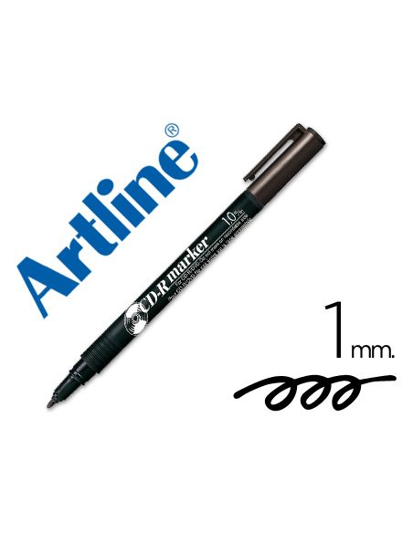 Rotulador Artline Para Cd Punta De Fibra Permanente Ek-884 Negro -Punta Redonda 1.0 Mm