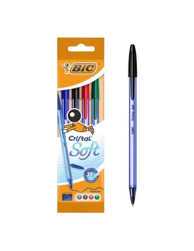 Blister Bic Cristal Soft 1.2 Mm (Bolsa 4 Uds Surtido)