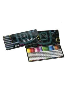 Caja Metalica 36 Rotuladores Colorful