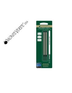 Recambio Roller Monteverde Compatibles Con Los De Montblanc Blister 2 Unidades Color Azul Punta Fina
