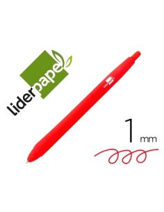 Boligrafo Liderpapel Gummy Touch Retractil 1,0 Mm Tinta Roja