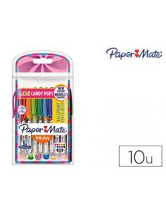 Boligrafo Paper Mate Inkjoy 100 Candy Pop Blister De 10 Unidades Colores Surtidos