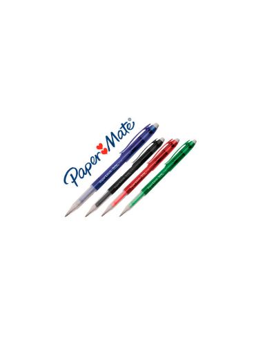 Boligrafo Paper Mate Erasable Gel Colores Surtidos Con Goma De Borrar