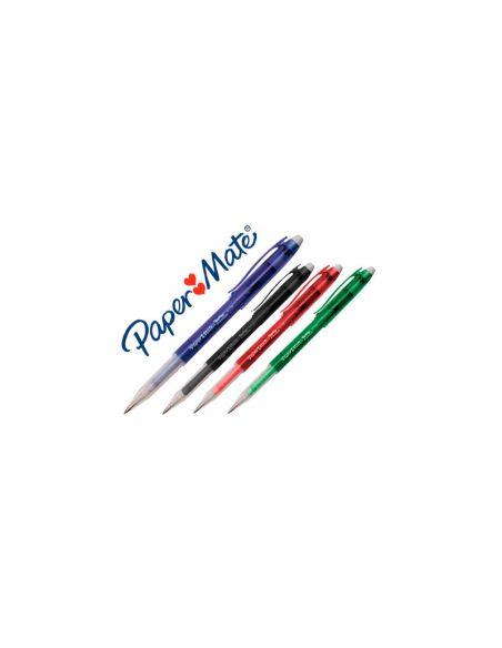 Boligrafo Paper Mate Erasable Gel Colores Surtidos Con Goma De Borrar