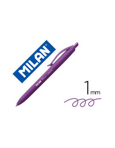 Boligrafo Milan P1 Retractil 1 Mm Touch Lila