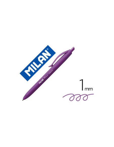 Boligrafo Milan P1 Retractil 1 Mm Touch Lila