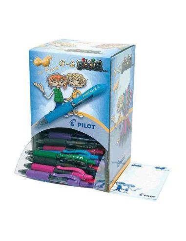 Boligrafo Pilot G-2 Pixie Tinta Gel -Retractil -Sujecion De Caucho -Expositor De 84 Unidades