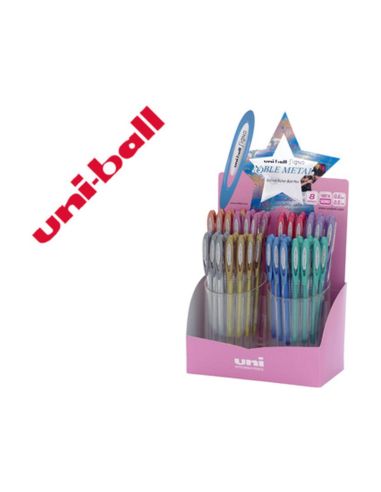 Boligrafo Uni Ball Um-120 Signo 0,7 Mm Tinta Gel Expositor De 48 Colores Metalizados