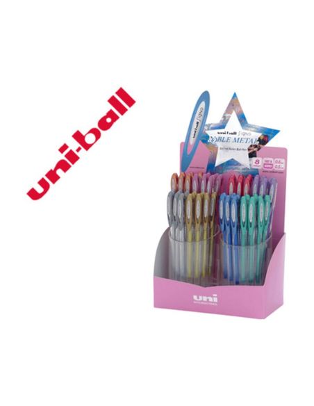 Boligrafo Uni Ball Um-120 Signo 0,7 Mm Tinta Gel Expositor De 48 Colores Metalizados