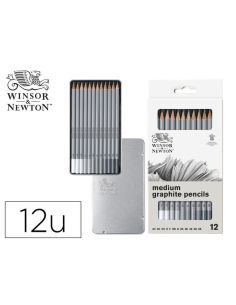 Lapices De Grafito Winsor&Newton Studio Coleccion Caja Metalica Con 12 Unidades Graduaciones