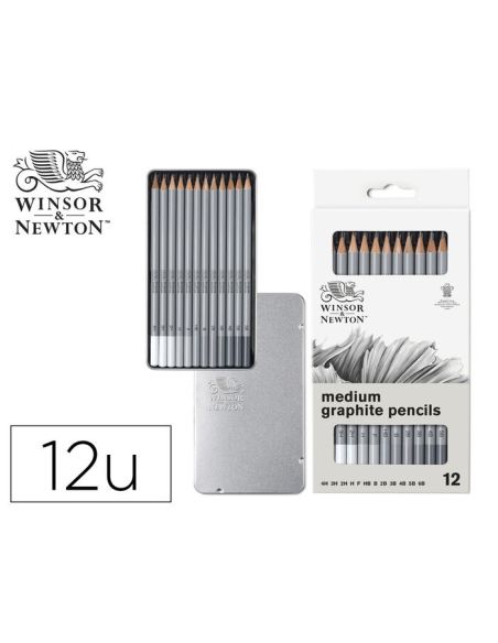 Lapices De Grafito Winsor&Newton Studio Coleccion Caja Metalica Con 12 Unidades Graduaciones