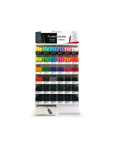 Rotulador Tombow Fudenosuke Expositor Sobremesa De 216 Unidades Colores Surtidos
