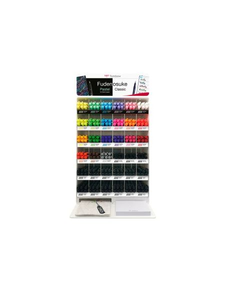 Rotulador Tombow Fudenosuke Expositor Sobremesa De 216 Unidades Colores Surtidos