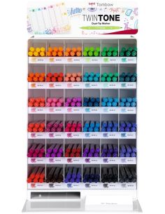 Rotulador Tombow Twintone Doble Punta Mediana/Fina Lettering Contenido De 216 Unidades Colores Surtidos