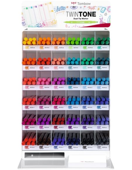 Rotulador Tombow Twintone Doble Punta Mediana/Fina Lettering Contenido De 216 Unidades Colores Surtidos