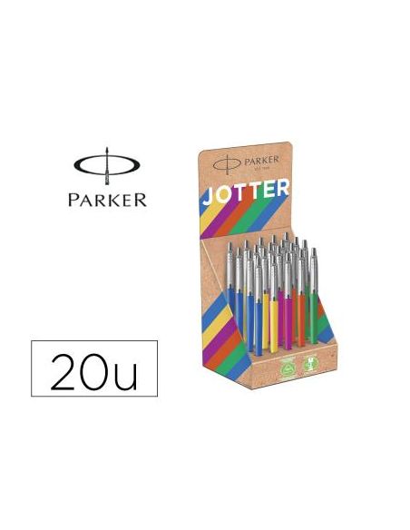 Boligrafo Parker Jotter Originals Recycled Años 90 Expositor 20 Unidades Con 5 Colores Surtidos