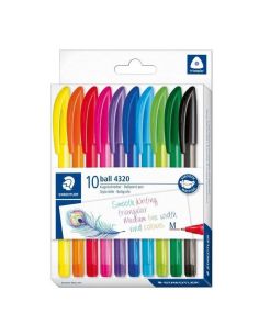 Estuche 10 Boligrafos Staedtler Ball 4320 M 1, 0 Surtidos