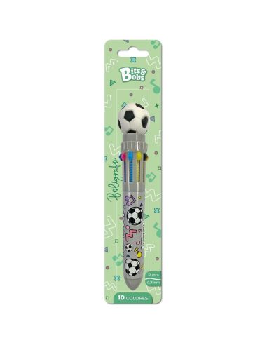 Boligrafo 10 Colores Tinta Aceite 0,7Mm Futbol