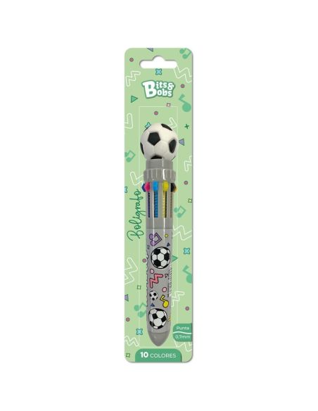 Boligrafo 10 Colores Tinta Aceite 0,7Mm Futbol