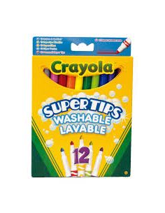 Caja 12 Rotuladores Super Punta Super Tips Lavables Crayola
