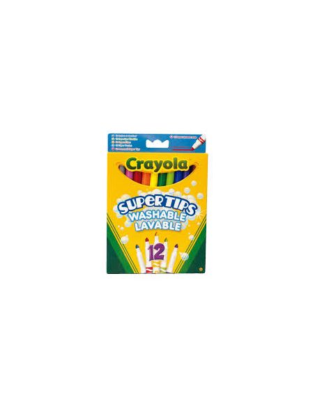 Caja 12 Rotuladores Super Punta Super Tips Lavables Crayola