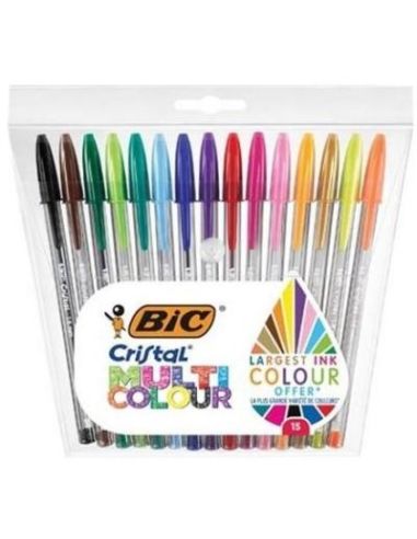 Boligrafo Bic Large 1,6 Mm Estuche 15 Colores Surtidos
