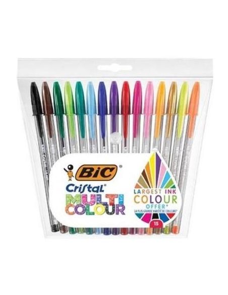 Boligrafo Bic Large 1,6 Mm Estuche 15 Colores Surtidos