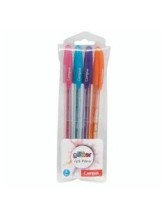 Bolígrafo Tinta Gel Campus Gel Pen Glitter Colores Surtidos Bolsa /4 Ud.