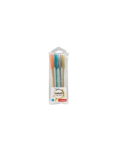 Bolígrafo Tinta Gel Campus Gel Pen Metallic Colores Surtidos Bolsa /4 Ud.