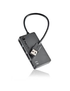 Hub Ngs Tiny 4 Puertos Con Adaptador Corriente Usb 2.0