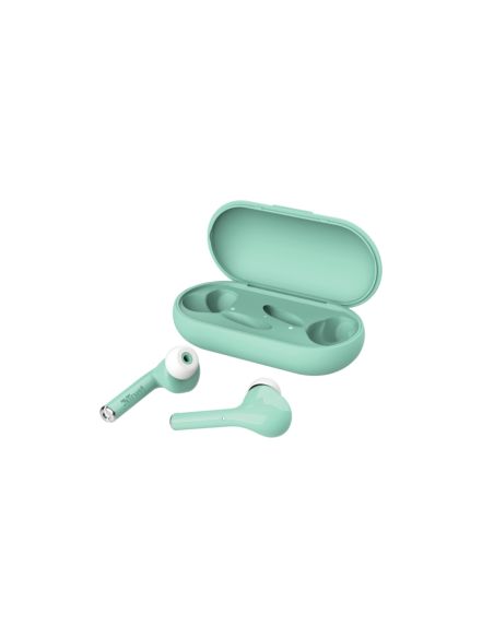 Auricular Trust Nika Inalambrico Bluetooth Con Estuche De Carga Color Turquesa