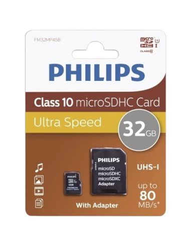 Memoria Sdhc Micro Philips 32Gb Class 10 Con Adaptador
