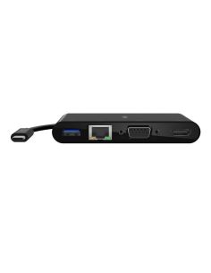 Adaptador Belkin Avc005Btbk Multimedia Usb-C Puertos Usb-A 3.0 Ethernet Vga Y Hdmi (4K) Color Negro