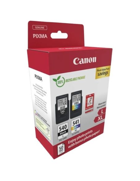 Ink-Jet Canon Photo Value Pack Pg-540L+Cl541Xl Pixma Mg2150/3150 + 50 Hojas Papel Foto Glossy 10X15 Cm