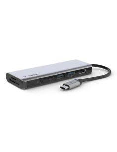 Adaptador Belkin Avc009Btsgy Hub Usb-C 7 En 1 Sd Micro Sd Audio 2 X Usb Hdmi Usb-C Carga 100W
