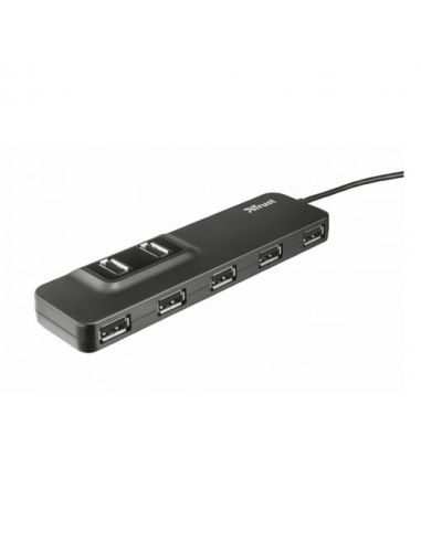 Hub Usb 2.0 Trust Oila 7 Puertos Incluye Adaptador Corriente