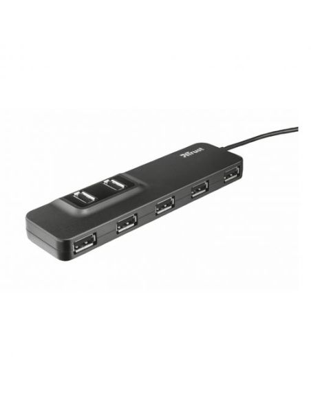 Hub Usb 2.0 Trust Oila 7 Puertos Incluye Adaptador Corriente