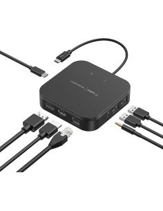Adaptador Belkin F4U110Bt Usb-C Displayport Hdmi Usb-A Entrada/Salida De Audio Ethernet Color Negro