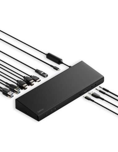 Adaptador Belkin Inc007Vfbk Displaylink 3 Hdmi 4K 2Dp 4K 5 Usb-A 1 Usb-C 1 Gigabyte Pd 85W Audio