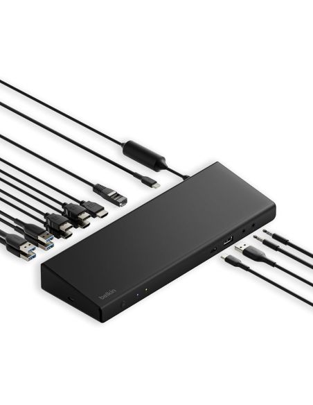 Adaptador Belkin Inc007Vfbk Displaylink 3 Hdmi 4K 2Dp 4K 5 Usb-A 1 Usb-C 1 Gigabyte Pd 85W Audio