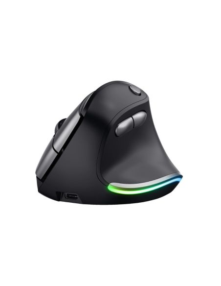 Raton Trust Bayo Ergo Optico Inalambrico Eco 6 Botones 800/1200/1600/2000/2400 Dpi Usb 2.0 Color Negro