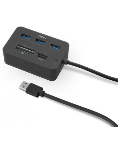 Hub Nox Con Lector De Tarjetas 3Xusb 3.0 Color Negro