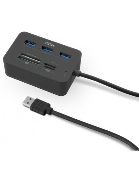 Hub Nox Con Lector De Tarjetas 3Xusb 3.0 Color Negro