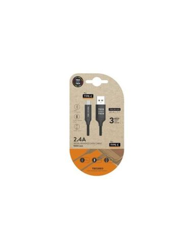 Cable Usb 2.4 Tech One Tech Braided Nylon Tipo Usb-C Multi Micro Usb Longitud 1 Mt Color Negro