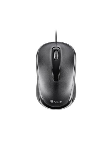 Raton Ngs Easy Delta Optico Con Cable 1200 Dpi Receptor Usb 2 Botones Ambidiestros Color Negro