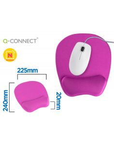 Alfombrilla Para Raton Q-Connect Con Reposamuñecas Ergonomico De Gel Color Violeta 225Xx240X20 Mm