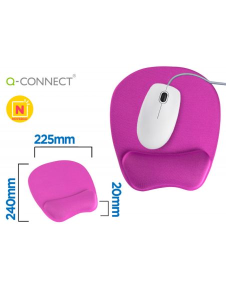 Alfombrilla Para Raton Q-Connect Con Reposamuñecas Ergonomico De Gel Color Violeta 225Xx240X20 Mm