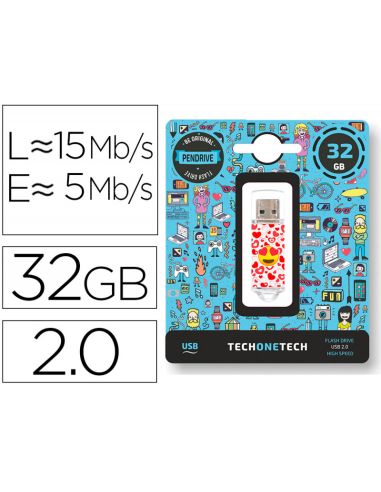 Memoria Usb Tech On Tech Emojitech Heart Eyes 32 Gb