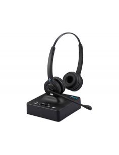 Auricular Accutone Dw1B Inalambrico Biaural Con Tecnologia Eco Dect Conexion Rj Usb 9 Horas De Bateria 400